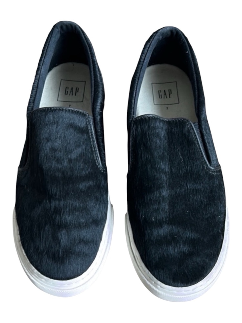 GAP Black Calf Hair Slip On Sneaker Loafer Women Size 7